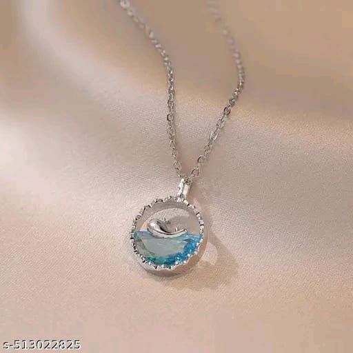 π¬ Trendy Dolphin Pendant Necklace Chain β Silver Plated Stylish Jewelry for Girls & Women