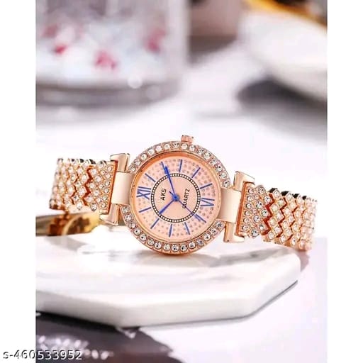 Trendy Rose Gold Women’s Analog Watch – Stylish Stainless Steel Strap Timepiece for Girls & Women