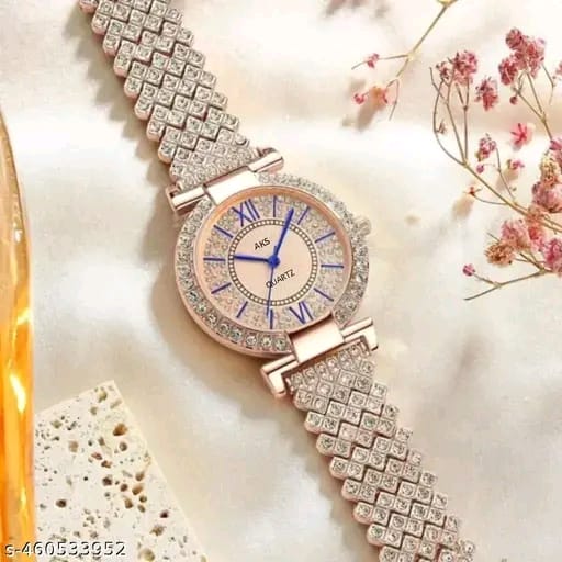 Trendy Rose Gold Women’s Analog Watch – Stylish Stainless Steel Strap Timepiece for Girls & Women